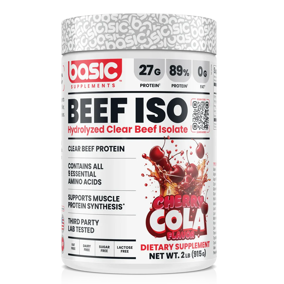 800161-Basic-Hydrolyzed-Clear-Beef-Isolate-Cherry-Cola-2lb_1400x1400.png Basic Hydrolyzed Beef Isolate 2lb | 27g Protein | Dairy-Free, 0g Sugar, 0g Fat - Image 1
