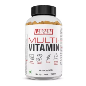 Labrada MultiVitamin 60 Tabs | 10 Vitamins + 7 Minerals + Ginkgo, Ginseng & Enzymes