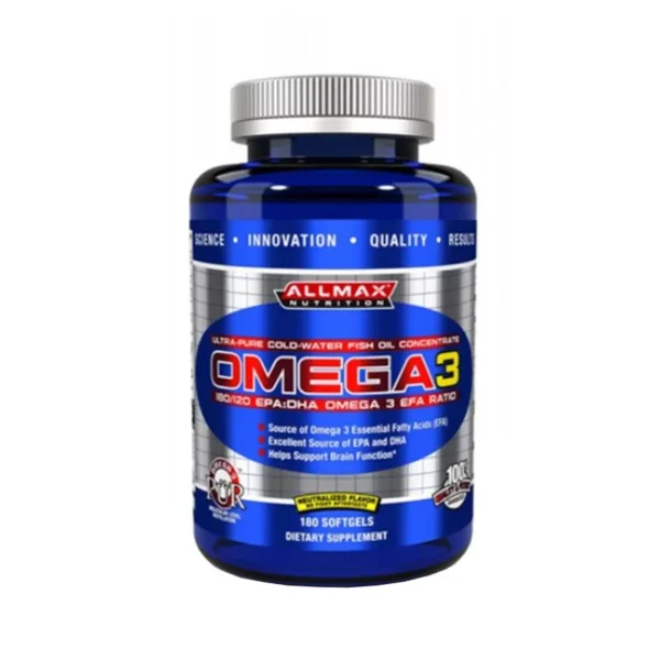 ALLMAX Omega-3 180 Softgels | Ultra-Pure Fish Oil (EPA + DHA)